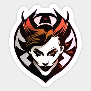 Female Joker Vector Art Sticker